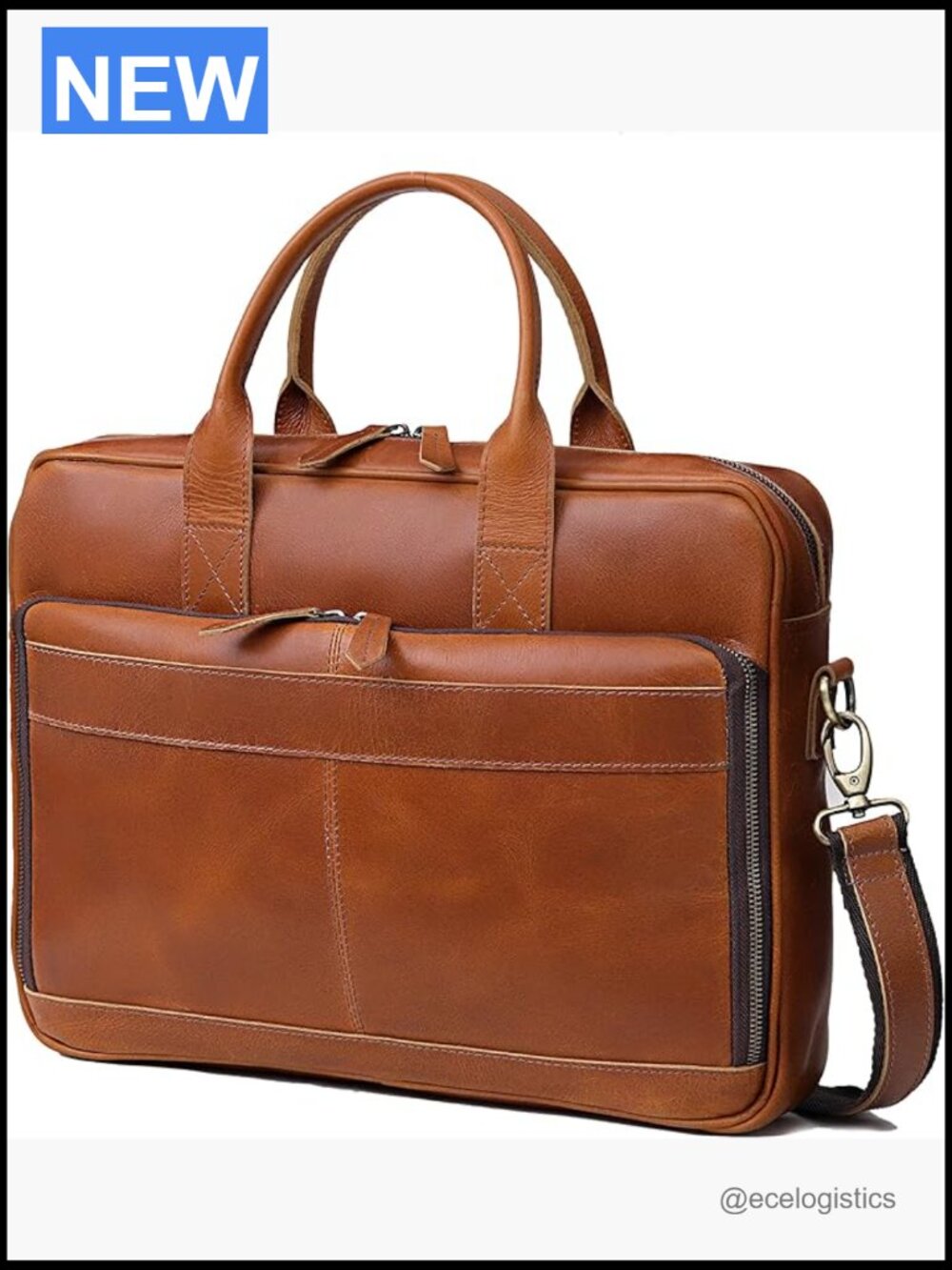 Vintage Leather Messenger Bag for Men Women Laptop Briefcase Travel